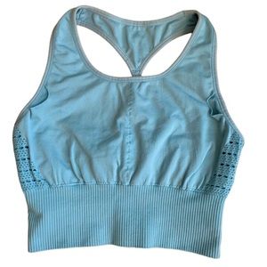 GYMSHARK Blue Seamless Sports Bra-Sz L
